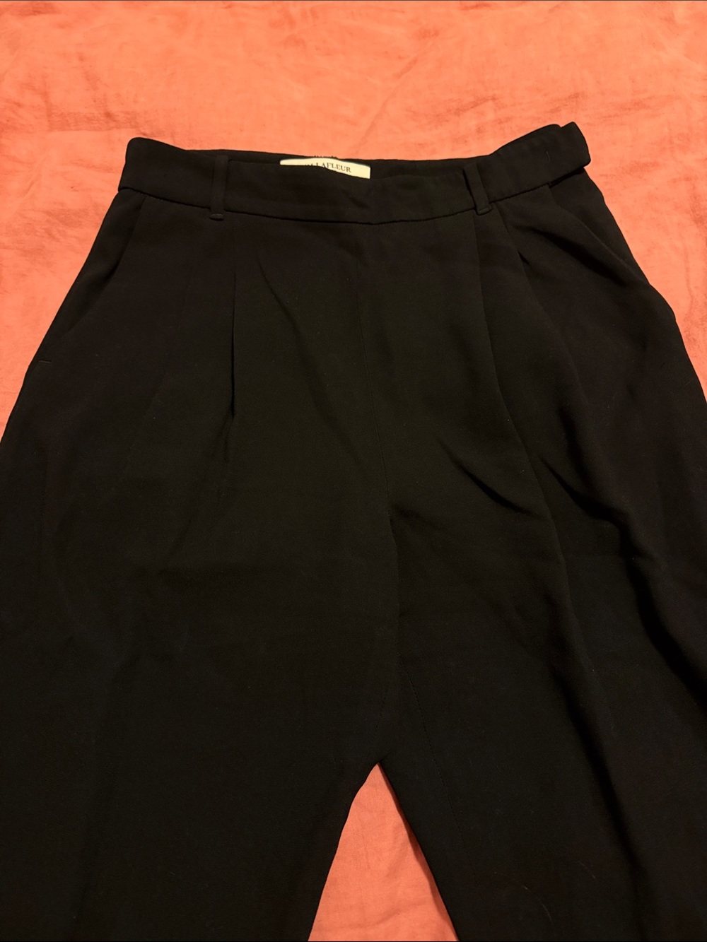 MM. Lafleur Black High-Waist Pleated Trousers
